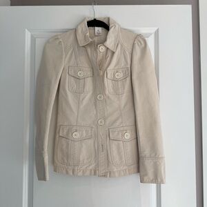 Marc Jacobs Cream Utility Jacket with Puff Sleeves